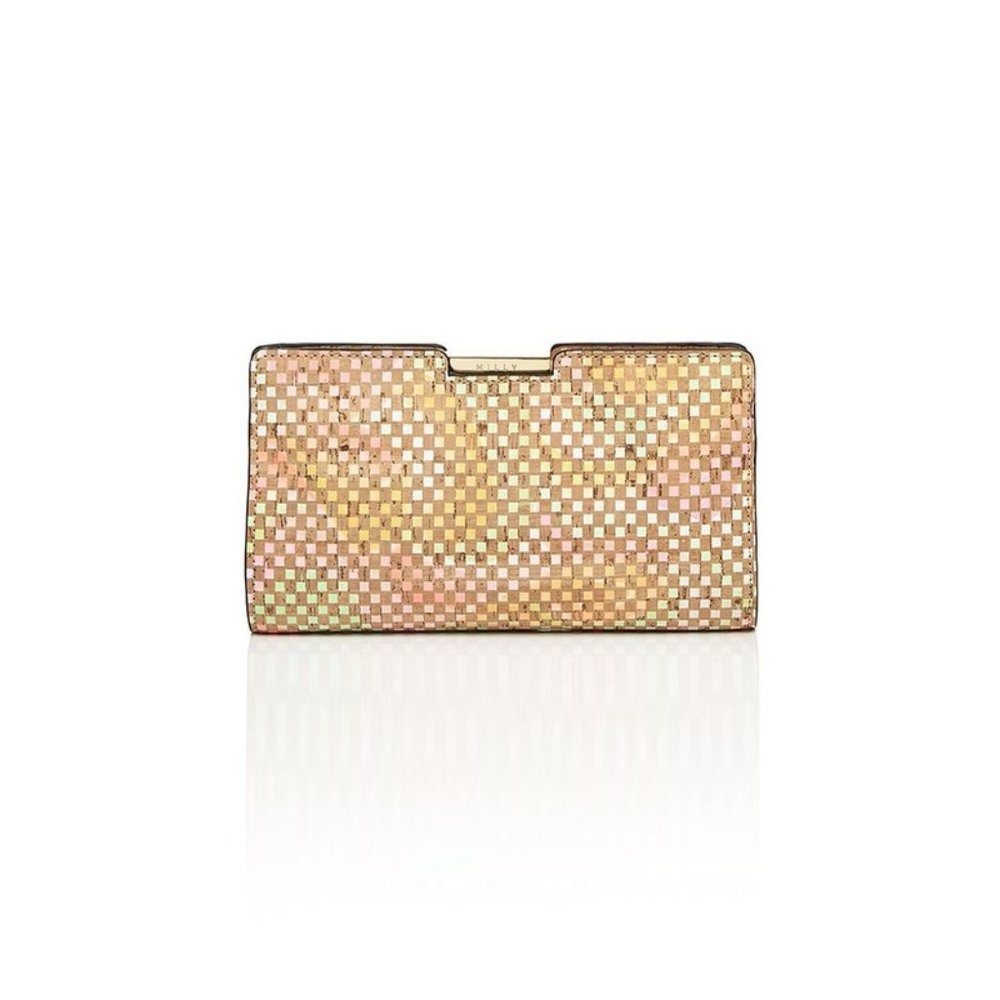 New Milly Geo Cork Iridescent Pattern Clutch